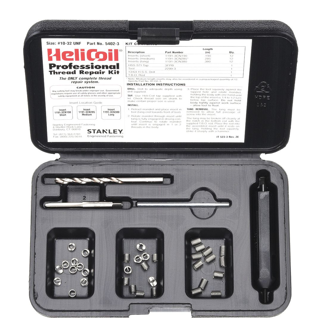 Heli Coil Free Running With Drill Bit Stainless Steel Thread Repair Kit Dcd