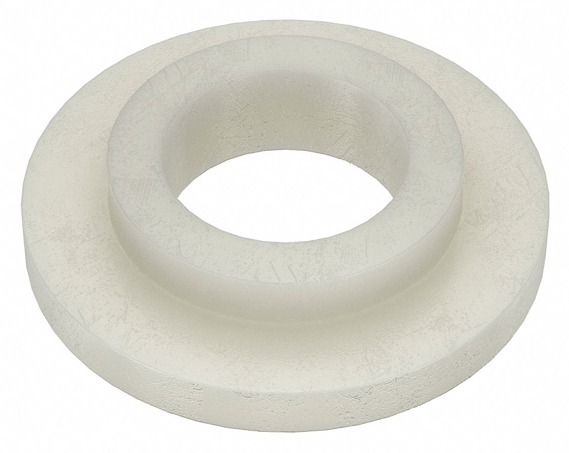 Shoulder Washer: Nylon, White, 1/4 in Screw Sz, 17/64 in Inside Dia, 1/8 in Overall Ht, 40 PK