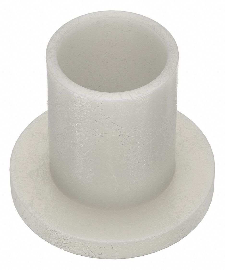 SHOULDER WASHER, FOR ¼ IN SCREW, NYLON, WHITE, 0.26 IN ID, LONG, PLAIN FINISH, 40 PK