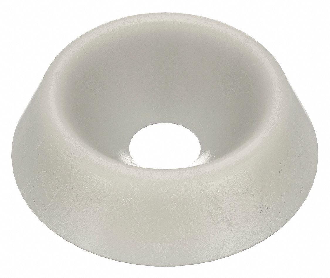 COUNTERSUNK WASHER, FOR #12 SCREW, NYLON, 6/6, PLAIN FINISH, 0.225 IN MAX ID, 11SFW0012, 20 PK