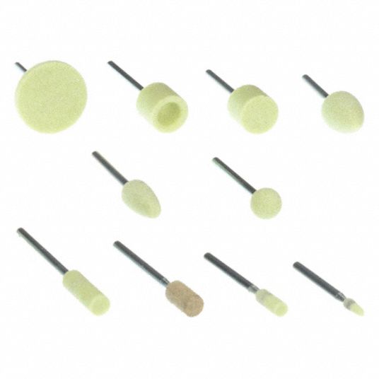 NORTON, 1/8 in Shank Dia, Ceramic, Vitrified Mounted Point Kit 4DDV5