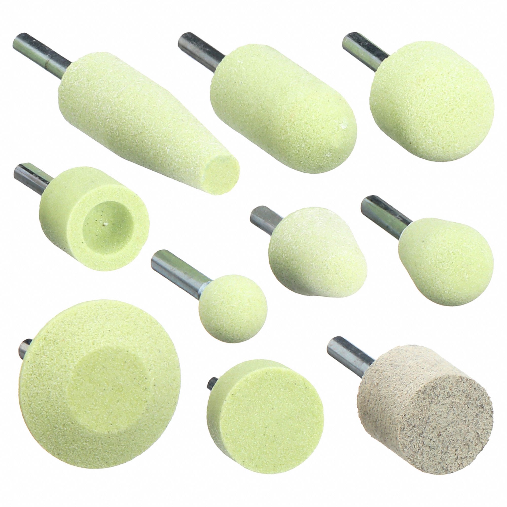 NORTON, 1/4 in Shank Dia, Ceramic, Vitrified Mounted Point Kit 4DDV6
