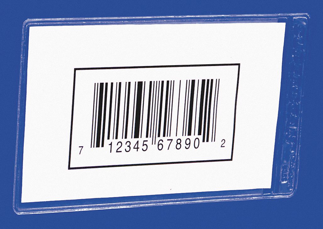 LABEL HOLDER, 6 IN X 4 IN, CLEAR, SLIDE-IN, 25 LABEL HOLDERS, SELF-ADHESIVE, 25 PK