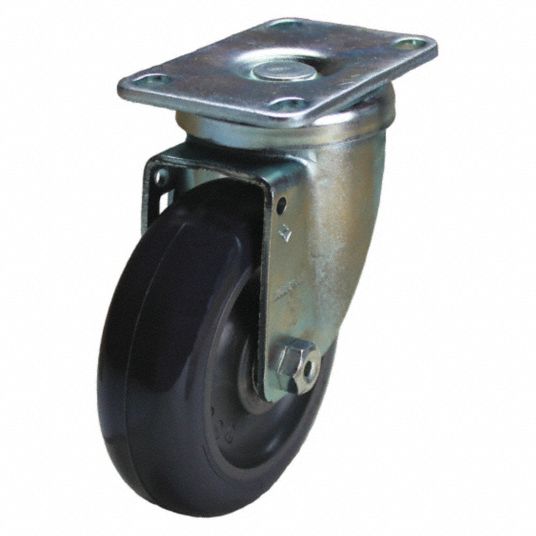 3 in Wheel Dia., 250 lb, Plate Caster - 4DE49|P2XA03031SG - Grainger