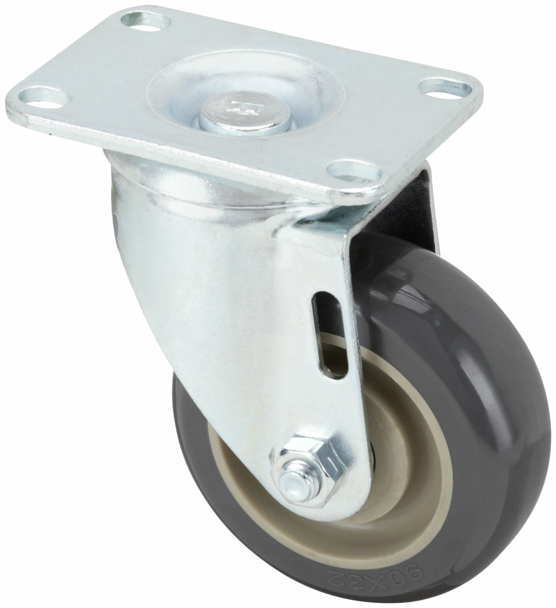 Plate Caster: Corrosion-Resistant/Debris-Resistant/Maint Free/Quiet-Roll, Swivel