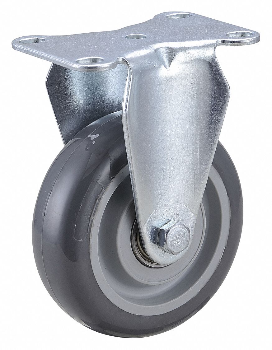 GRAINGER APPROVED Standard Plate Caster 4 in Wheel Dia., 250 lb, 5 3/