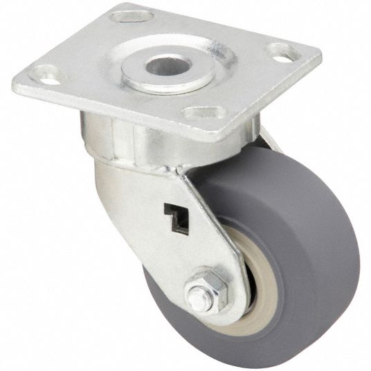 APPROVED VENDOR Maintenance-Free Plate Caster: 4 in Wheel Dia., 300 lb, 5  5/8 in Mounting Ht, Firm