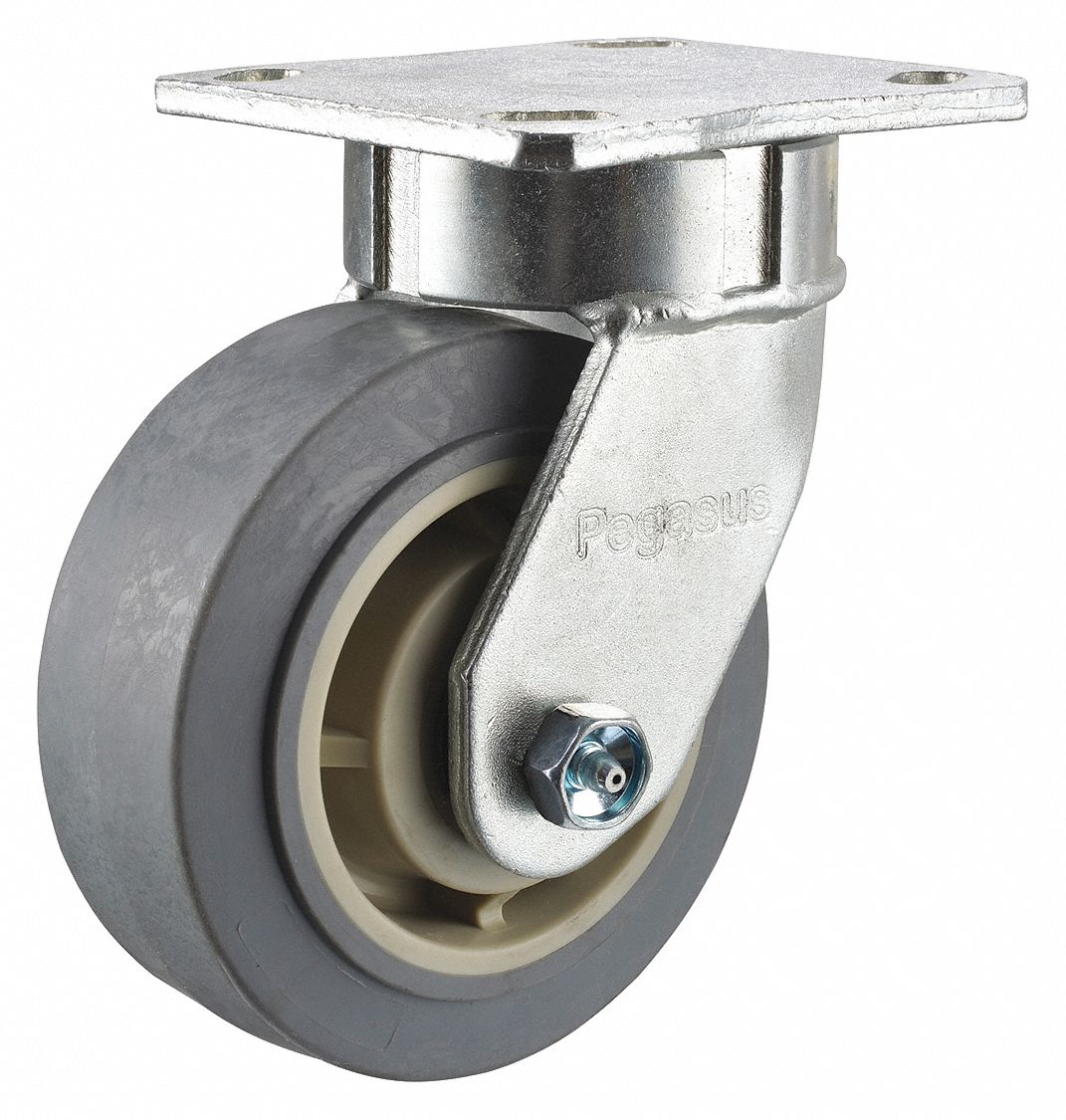GRAINGER APPROVED MaintenanceFree Plate Caster 4 in Wheel Dia., 300