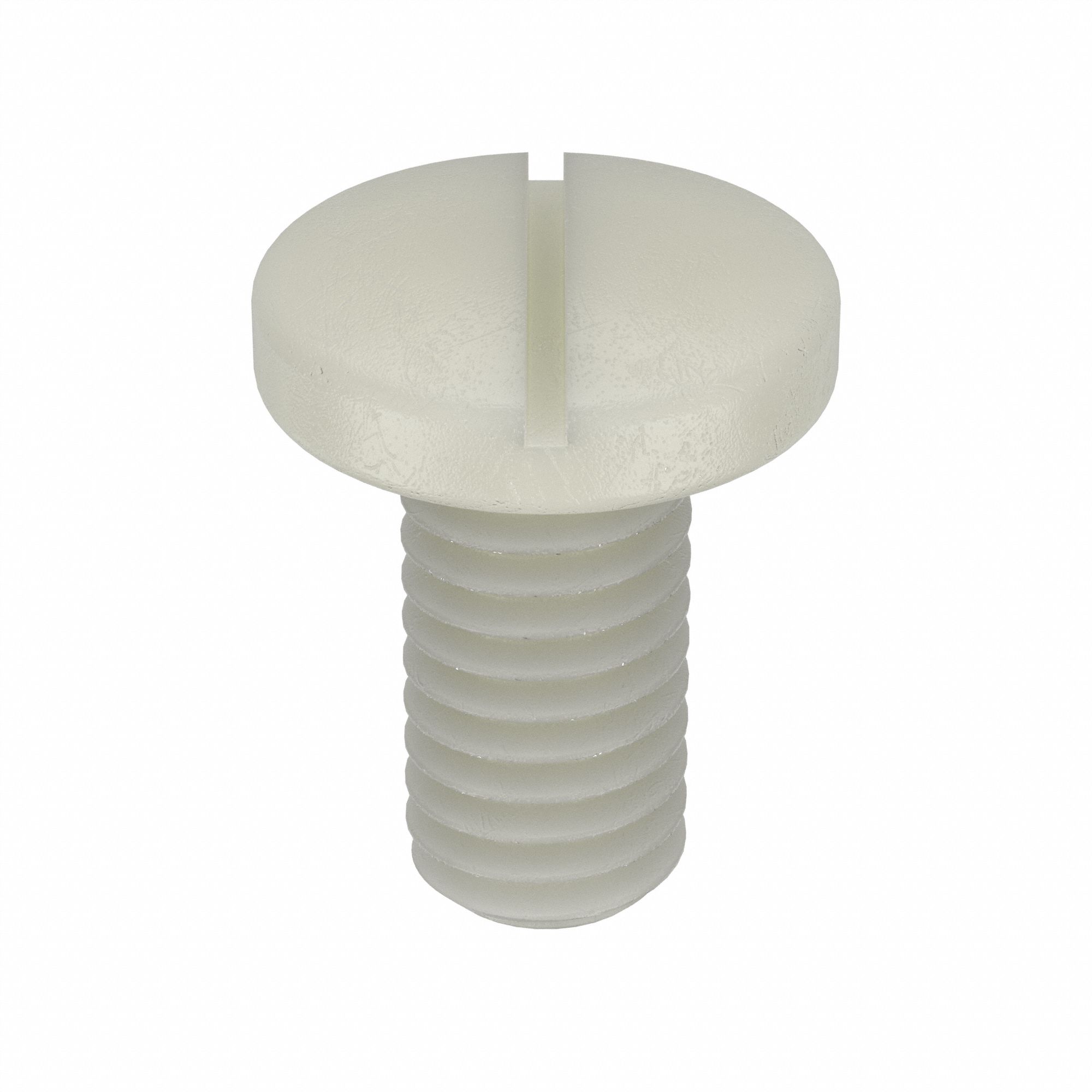 VIS MÉCANIQUE,NO10-32,⅜PO LO,NYLON,BRUT,CYLINDRIQUE,FENDUE,POUCE,50PQ