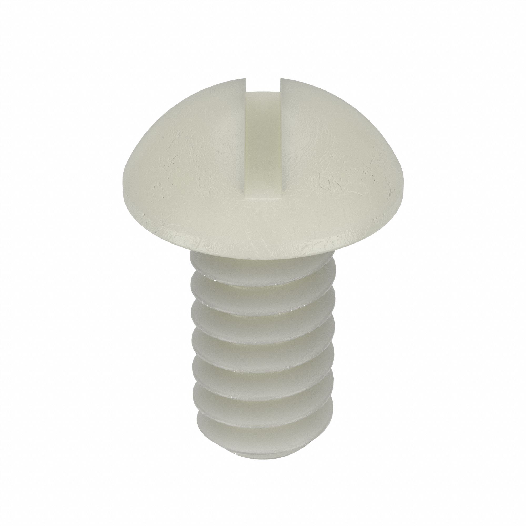 Machine Screw: #6-32 Thread Size, 1/4 in Lg, Nylon, Plain, Round, Slotted, Machine Screw, 50 PK