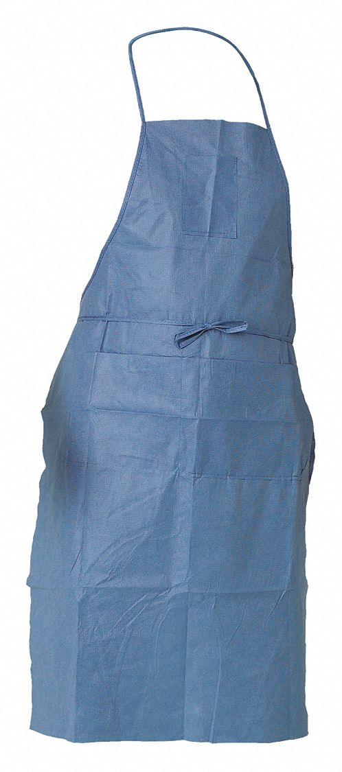 APRON, BLUE, INCLUDES POCKET, SIZE 28 X 40 IN, A20 POLYETHYLENE