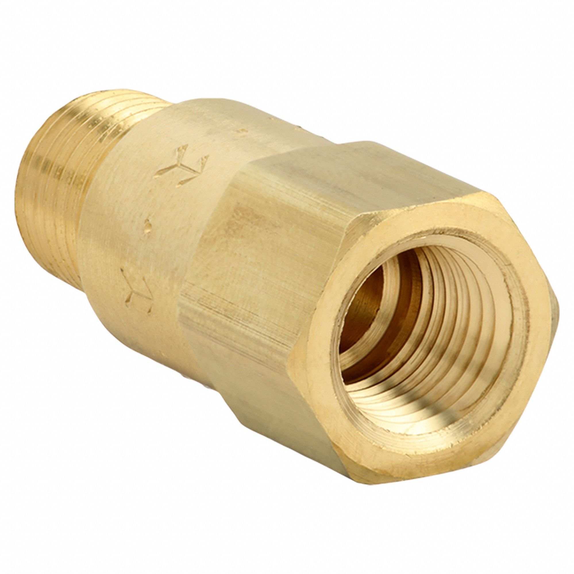 PISTON SPRING CHECK VALVE, PISTON, INLINE VALVE BODY, ¼ IN PIPE, MNPT X FNPT