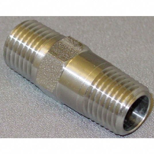 GRAINGER APPROVED Check Valve, 1/4 in, Single, Inline Piston, Stainless