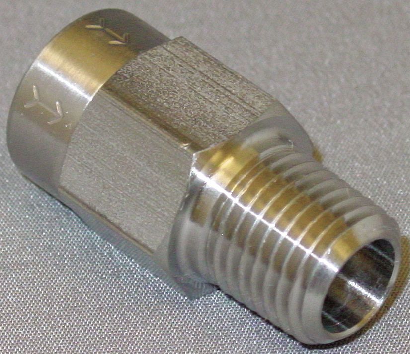 GRAINGER APPROVED Check Valve, 1/4 in, Single, Inline Piston, Stainless