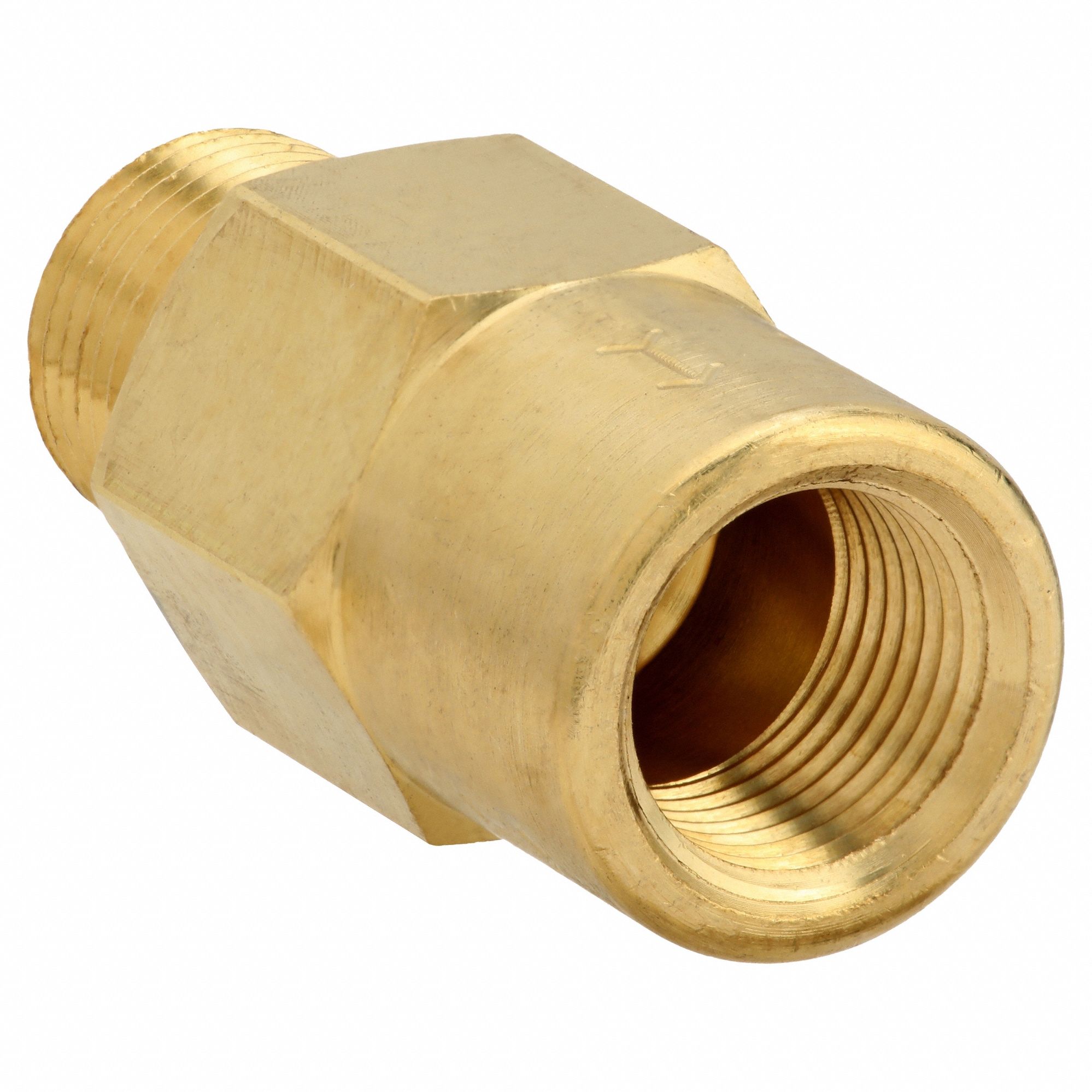 Piston Spring Check Valve: Piston, Inline Valve Body, 3/8 in Pipe Size, MNPT x FNPT