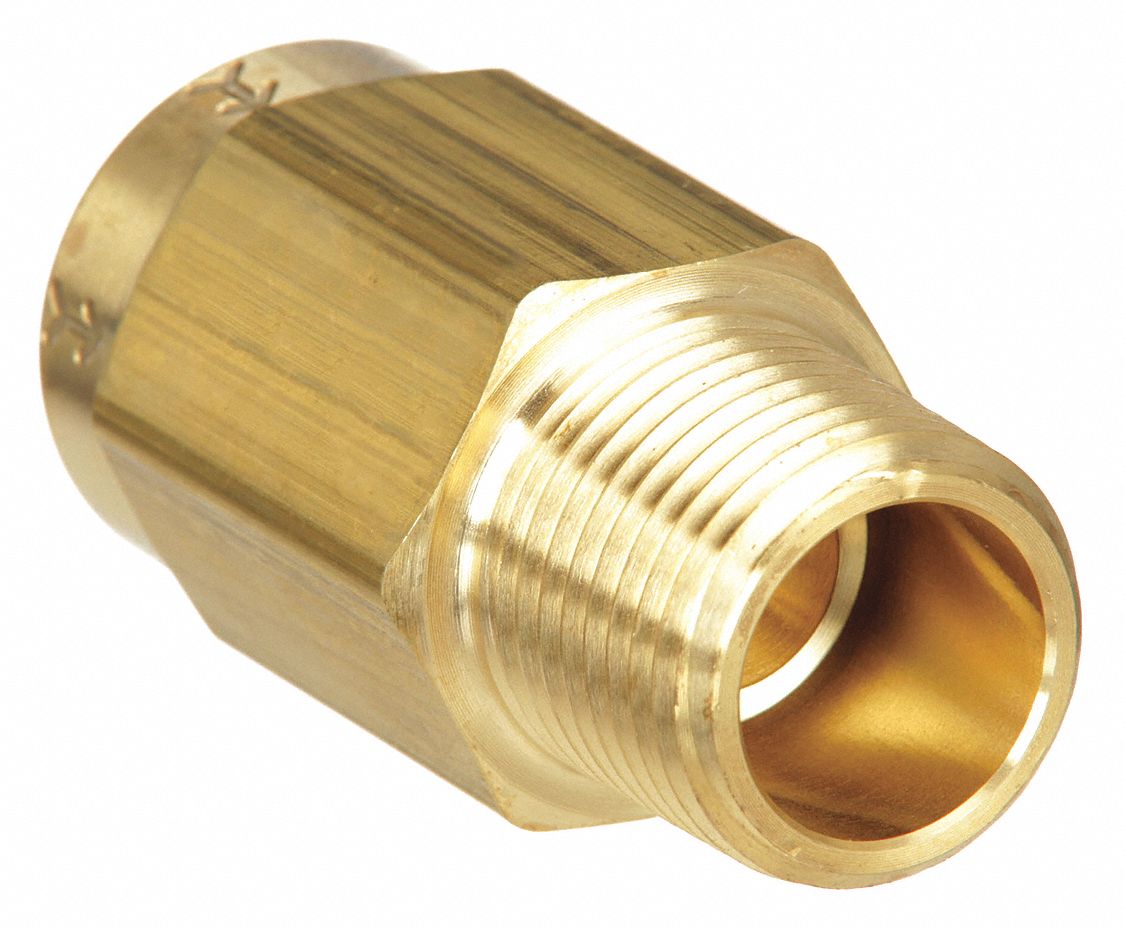 Single Flow, Inline Piston, Piston Spring Check Valve 4DHX3CHK BRS