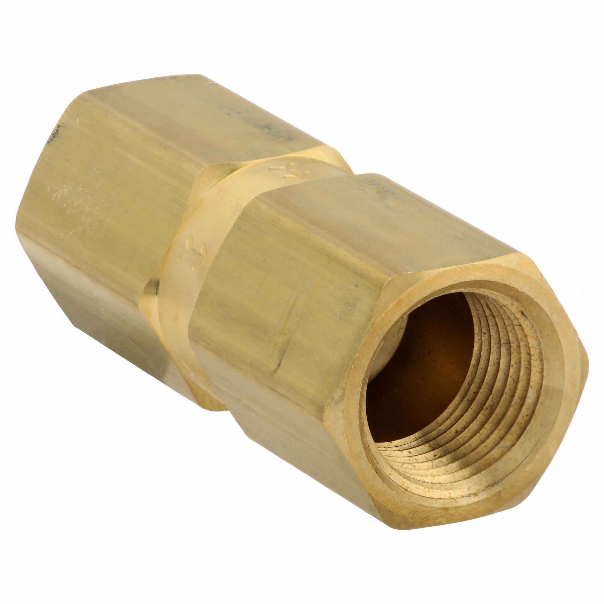 PISTON SPRING CHECK VALVE, PISTON, INLINE VALVE BODY, ½ IN PIPE, FNPT X FNPT