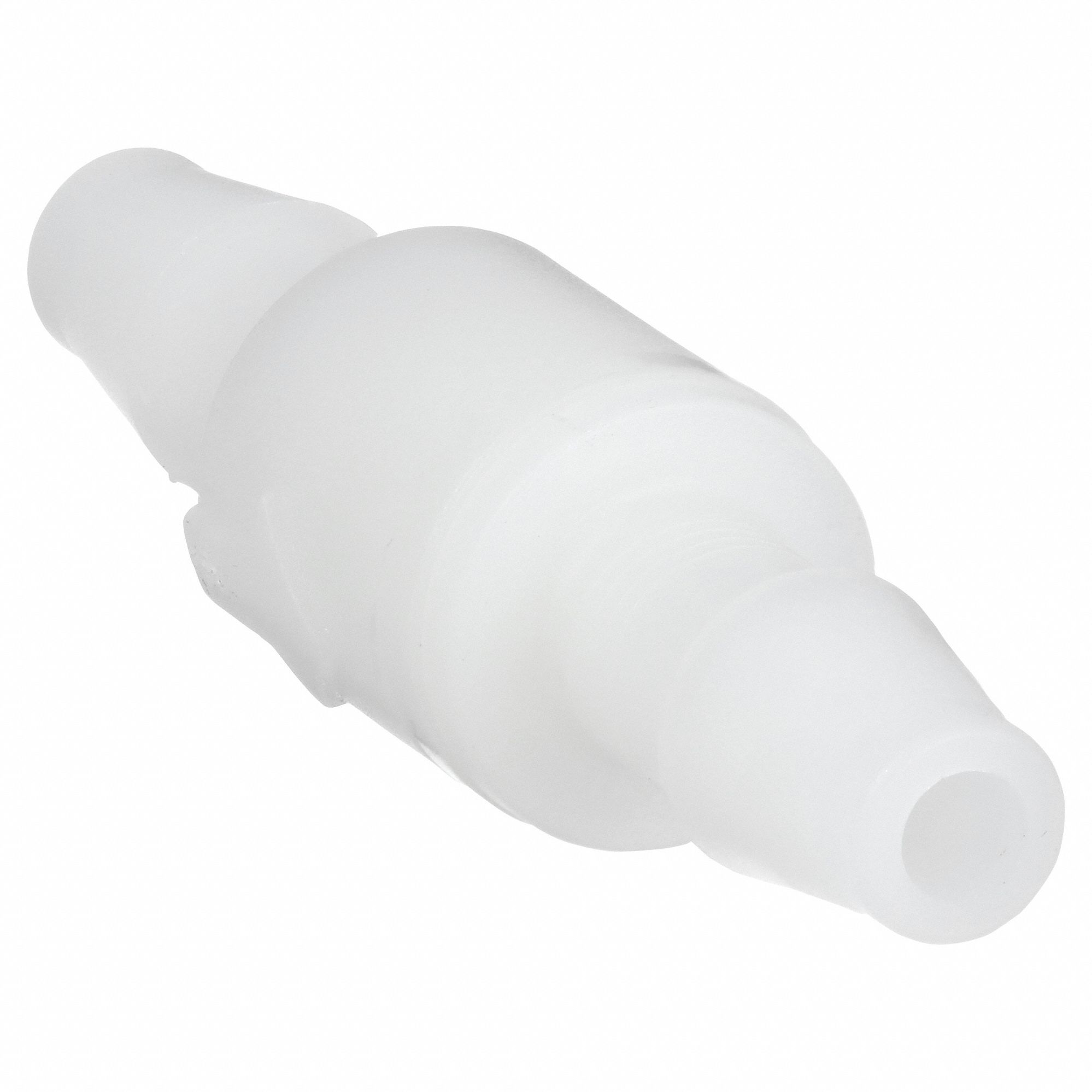 BALL CONE SPRING CHECK VALVE, BALL, INLINE VALVE BODY, POLYPROPYLENE, BARB X BARB