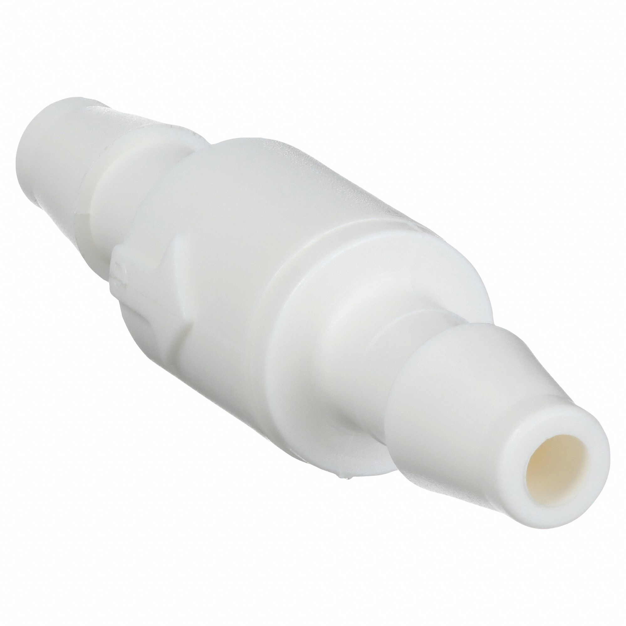 BALL CONE SPRING CHECK VALVE, BALL, INLINE VALVE BODY, NYLON, ¼ IN PIPE, STANDARD