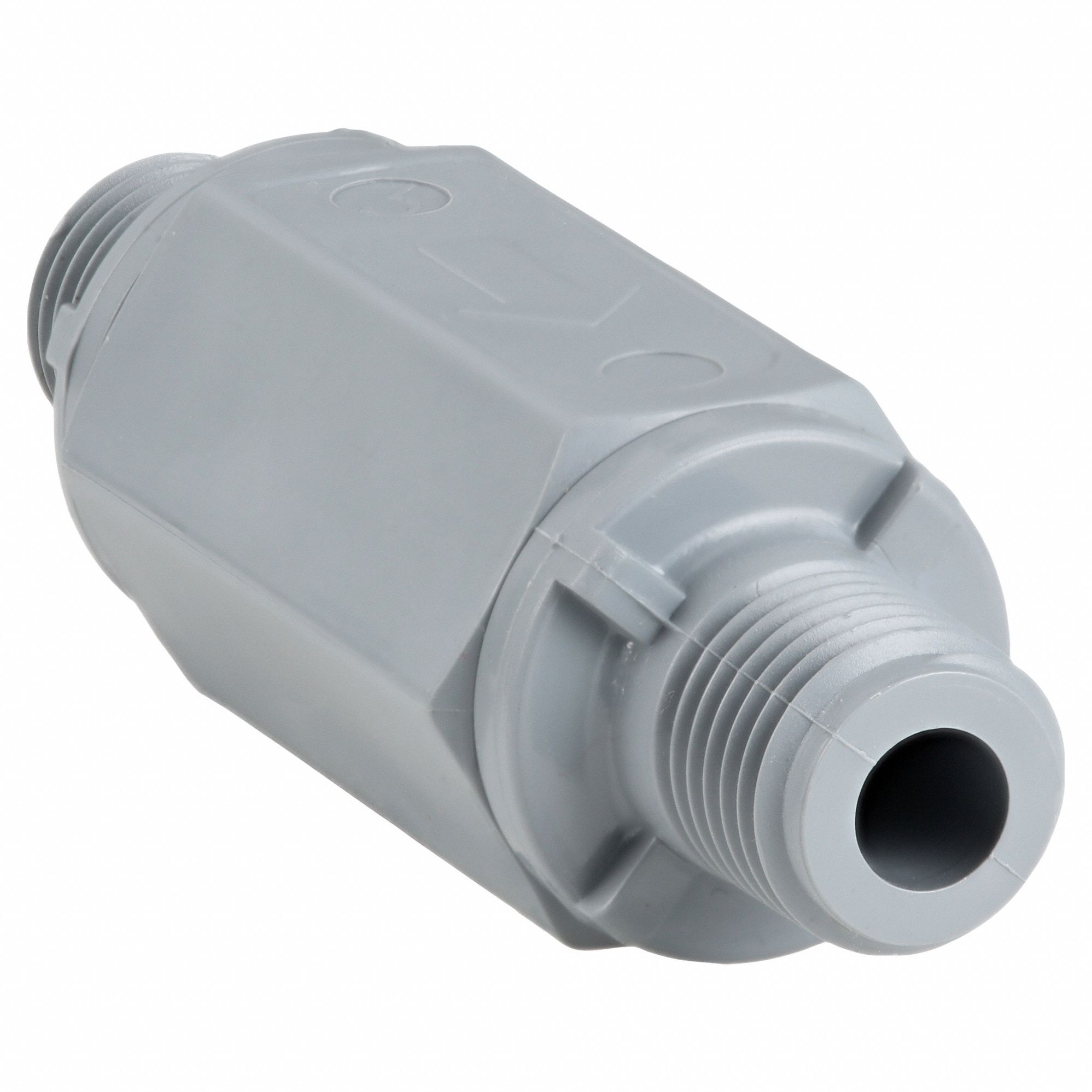 BALL CONE SPRING CHECK VALVE, BALL, INLINE VALVE BODY, PVC, ¼ IN PIPE, STANDARD