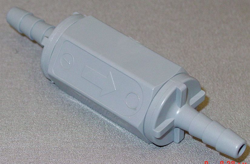 CLAPET DE NON-RETOUR CONIQUE À BILLE ET À RESSORT, EN LIGNE, CONIQUE, TAILLE DE TUYAU 1/4 PO, RACCORD CANNELÉ, PVC