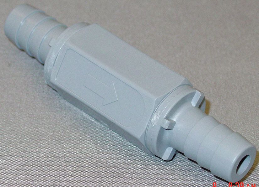 BALL CONE SPRING CHECK VALVE, BALL, INLINE VALVE BODY, PVC, ½ IN PIPE, STANDARD