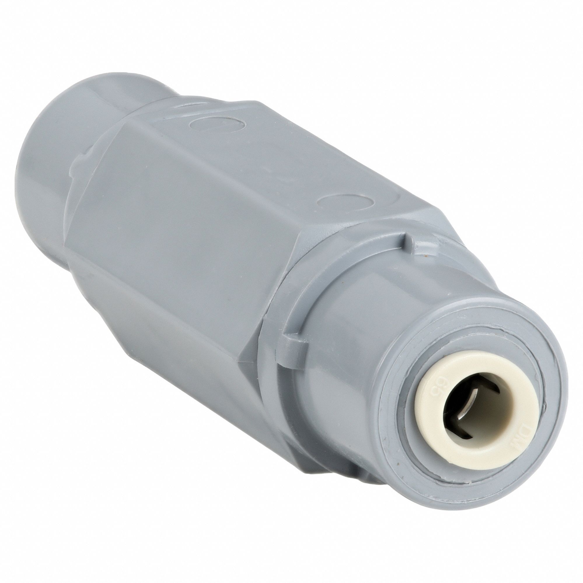 BALL CONE SPRING CHECK VALVE, BALL, INLINE VALVE BODY, PVC, ⅜ IN PIPE, STANDARD