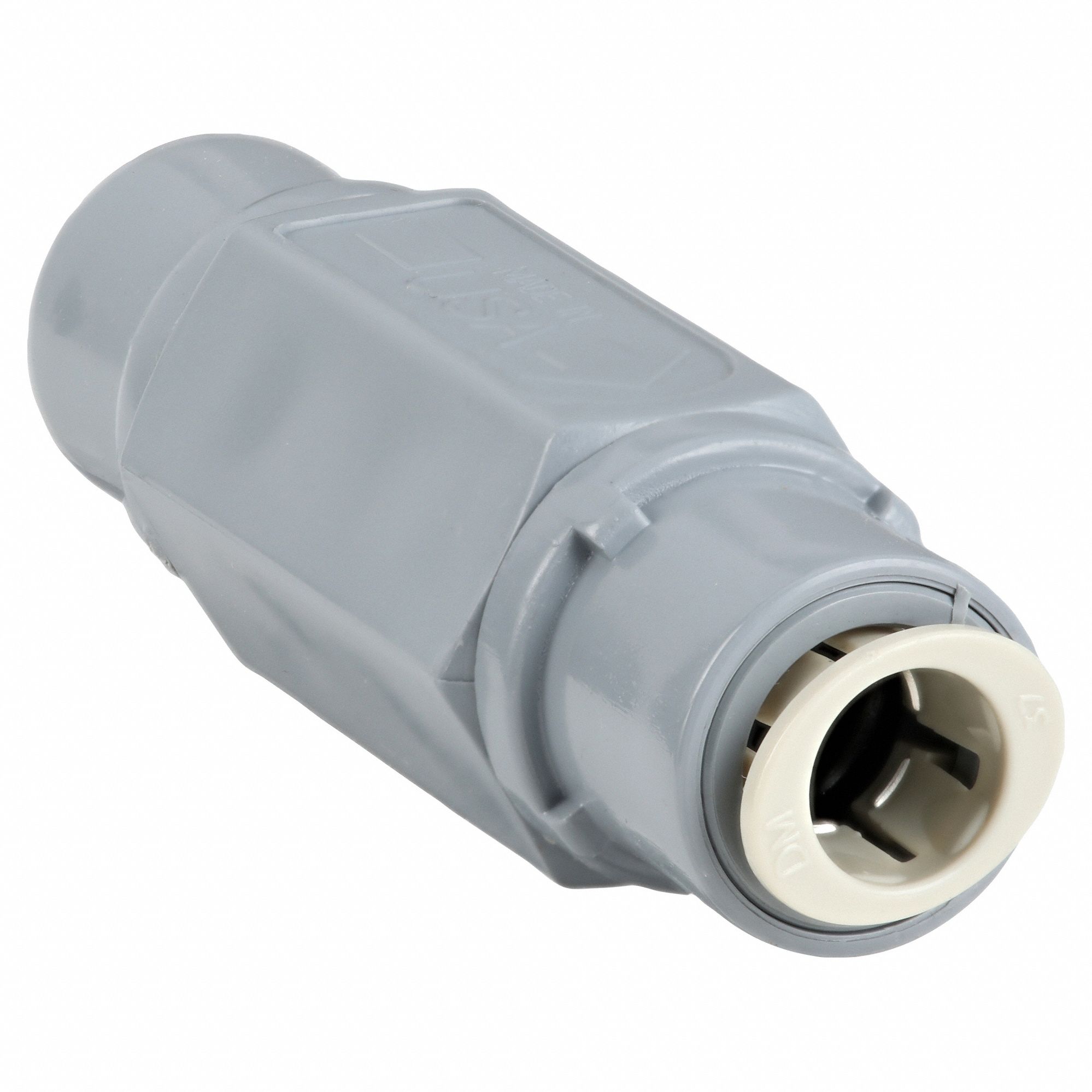 BALL CONE SPRING CHECK VALVE, BALL, INLINE VALVE BODY, PVC, ⅜ IN PIPE, STANDARD