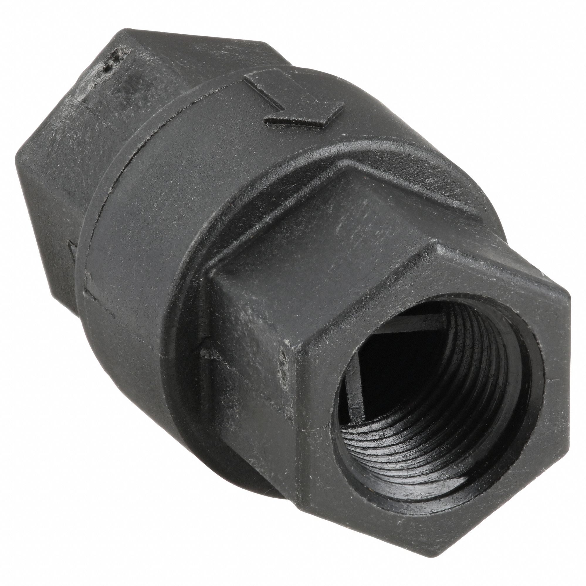 BALL CONE SPRING CHECK VALVE, POPPET, INLINE VALVE BODY, ⅜ IN PIPE, FEMALE