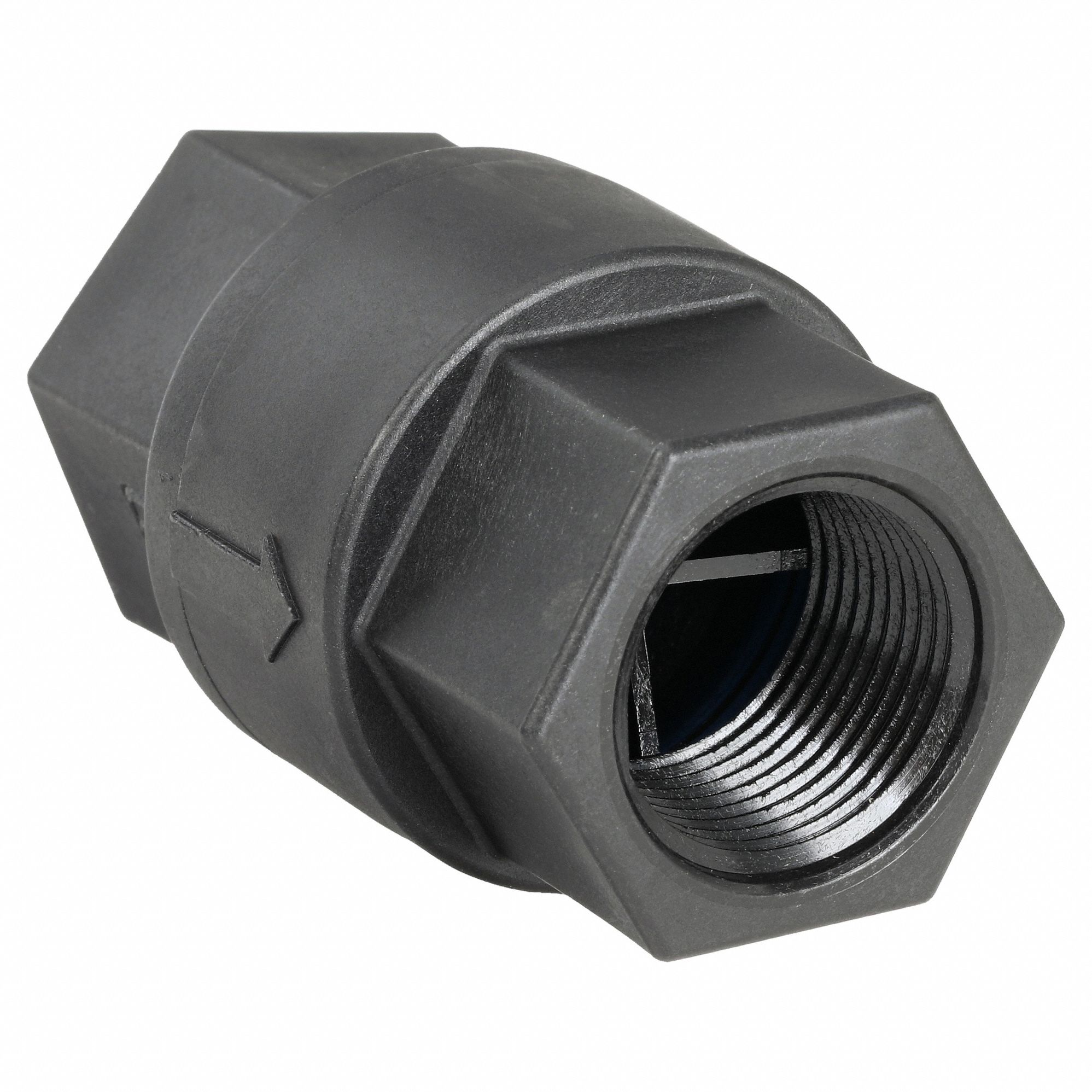 BALL CONE SPRING CHECK VALVE, POPPET, INLINE VALVE BODY, &frac34; IN PIPE, FEMALE