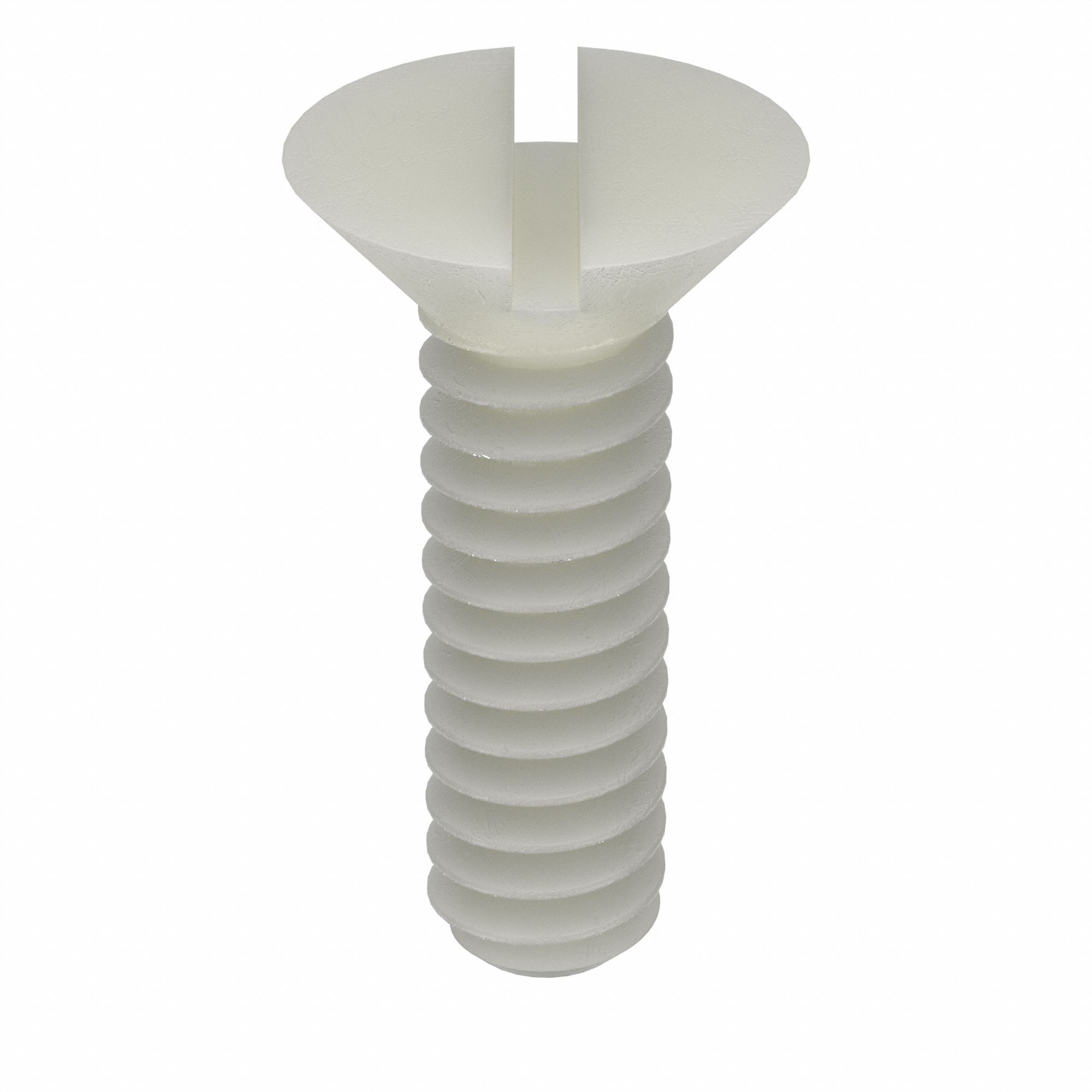 Machine Screw: #6-32 Thread Size, 13/32 in Lg, Nylon, Plain, Flat, Slotted, Machine Screw, 50 PK