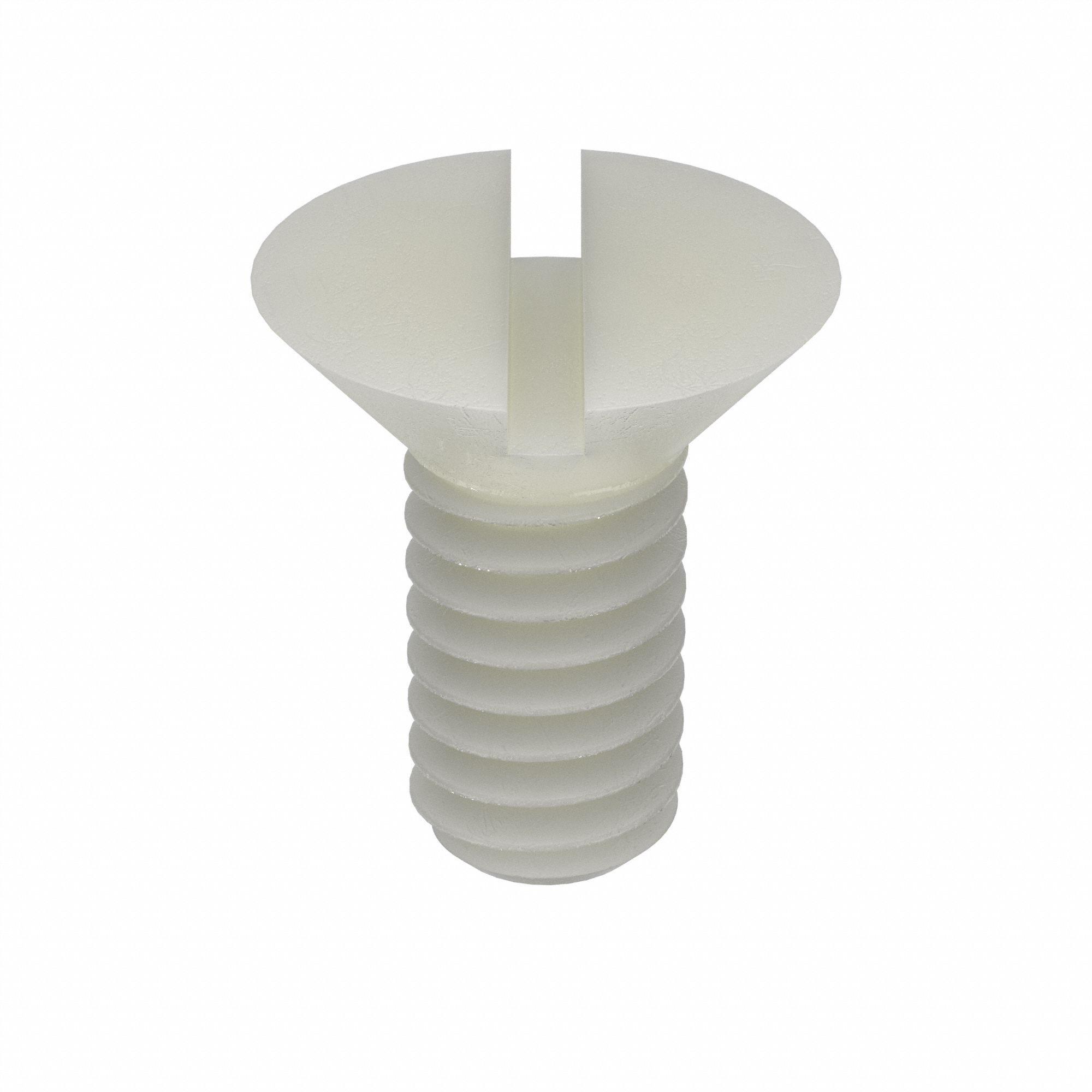 Machine Screw: #8-32 Thread Size, 17/64 in Lg, Nylon, Plain, Flat, Slotted, Machine Screw, 50 PK