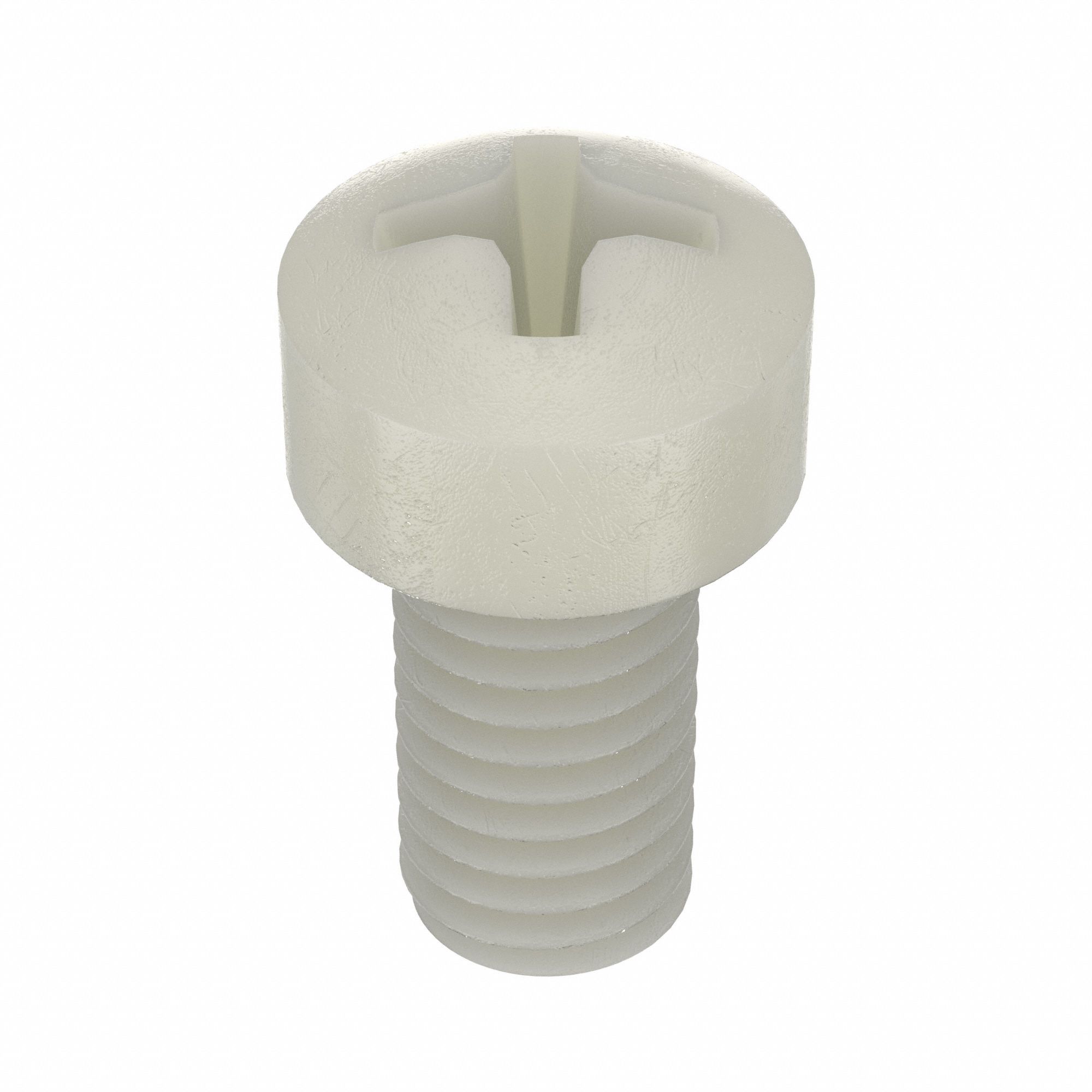 Machine Screw: #10-32 Thread Size, 3/8 in Lg, Nylon, Plain, Fillister, Phillips, 50 PK