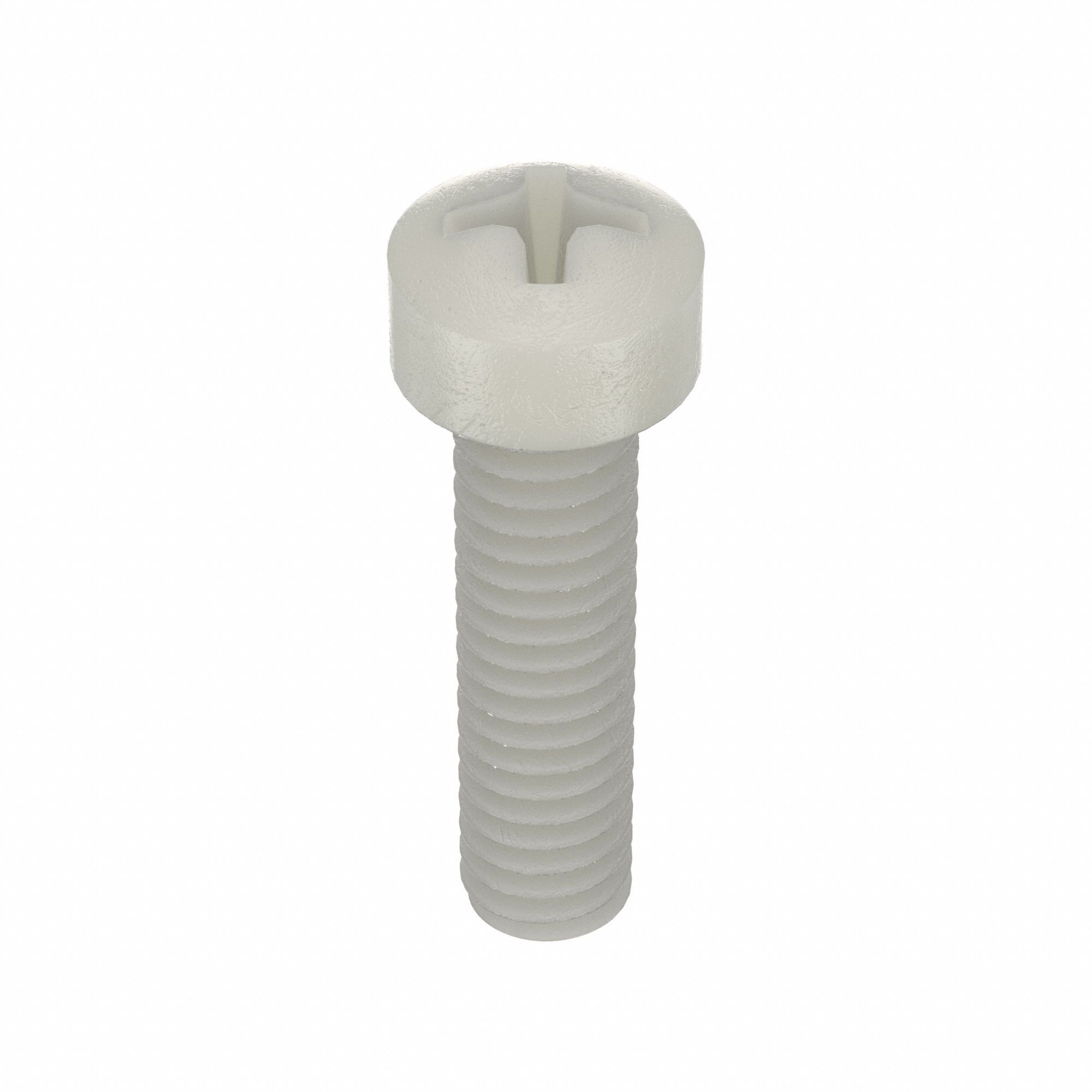 Machine Screw: #8-32 Thread Size, 5/8 in Lg, Nylon, Plain, Fillister, Phillips, Machine Screw, 50 PK