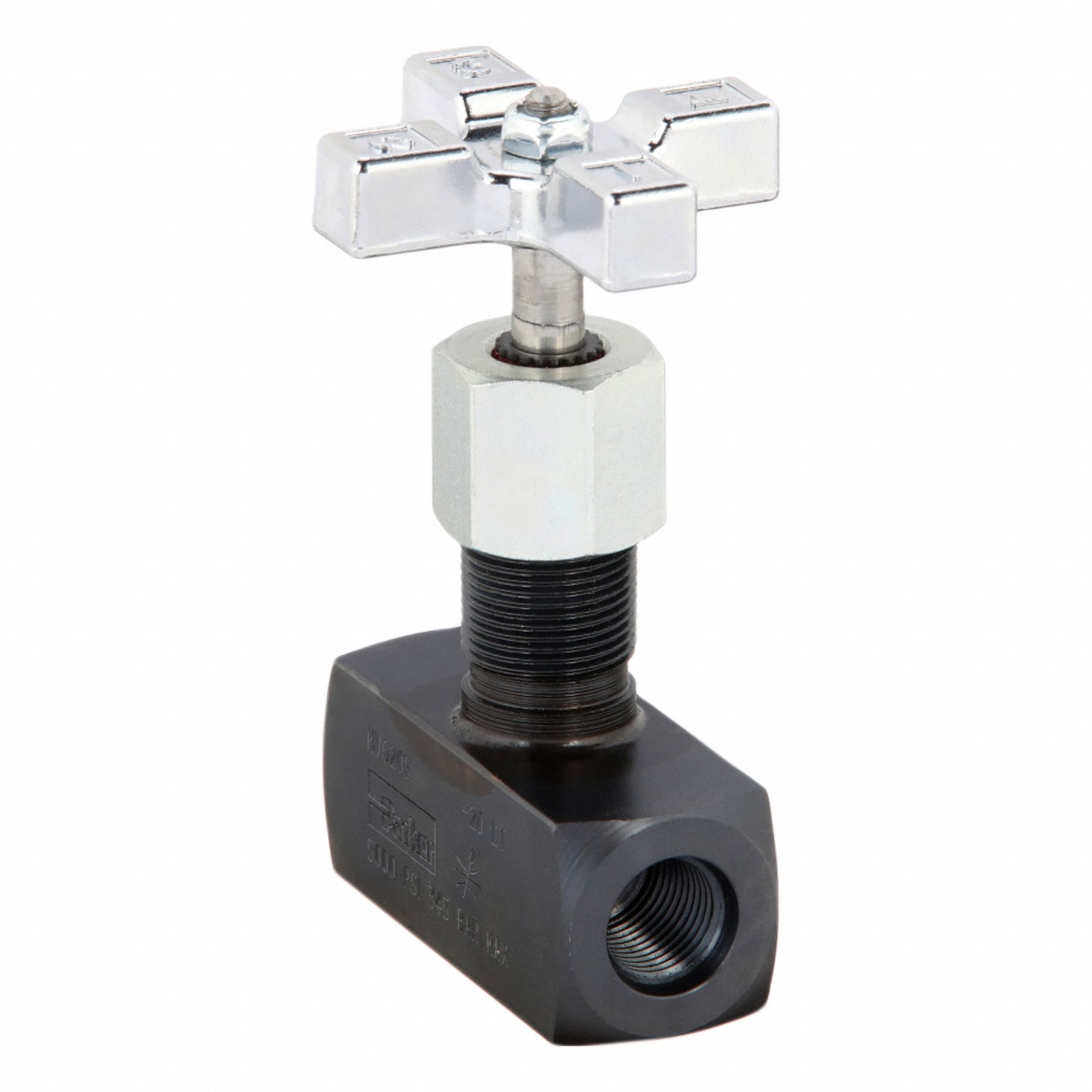 Metering Valve: 5 gpm Max Flow Rate, #6 SAE 45° Flare, #6 SAE 45° Flare, Steel, Needle