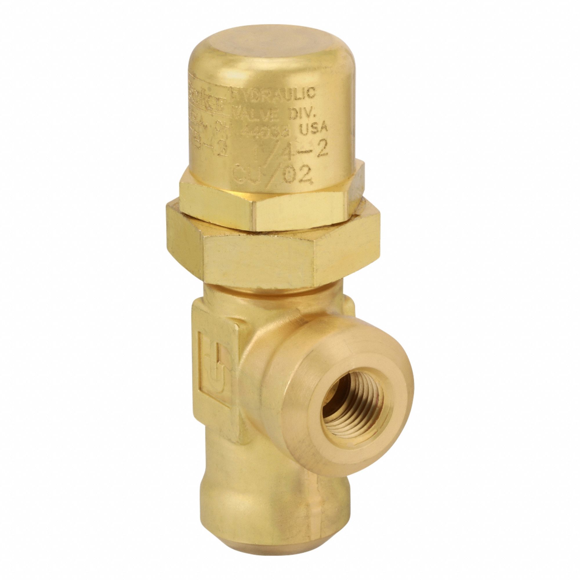 Pressure Control Valve: 4 gpm, 35 psi Max Set, Brass, 1/4 in NPT