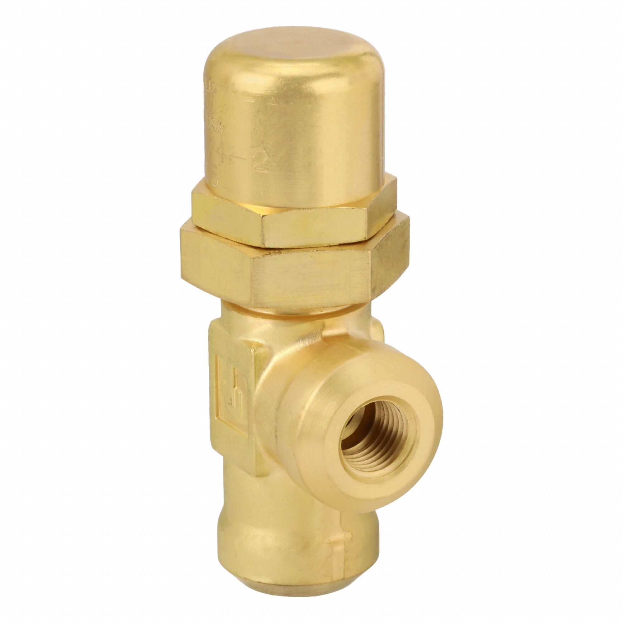 Pressure Control Valve: 4 gpm, 90 psi Max Set, Brass, 1/4 in NPT