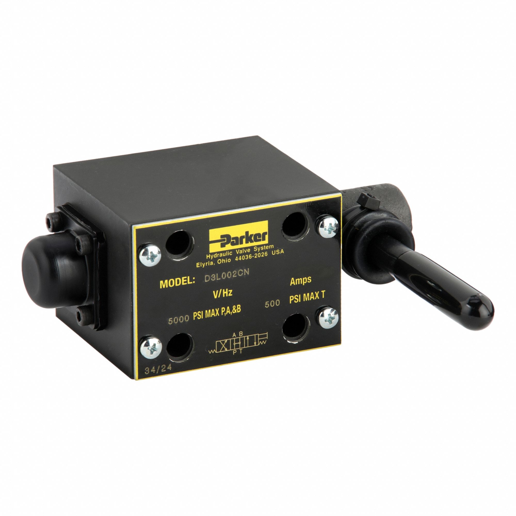 Hydraulic Directional Valve: 40 gpm Max Flow Rate, D05 NFPA Size, Three Positions, Manifold