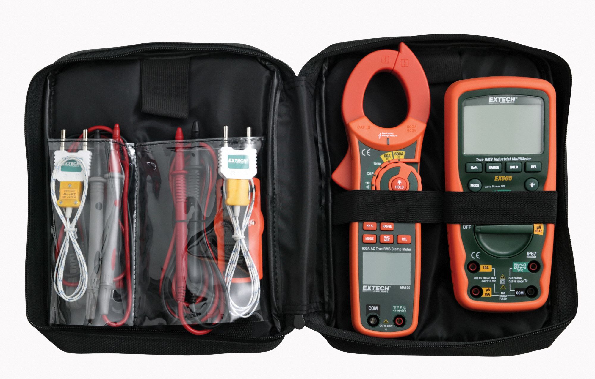 EXTECH Digital Multimeter, Clamp On Kit, Test Instrument Included