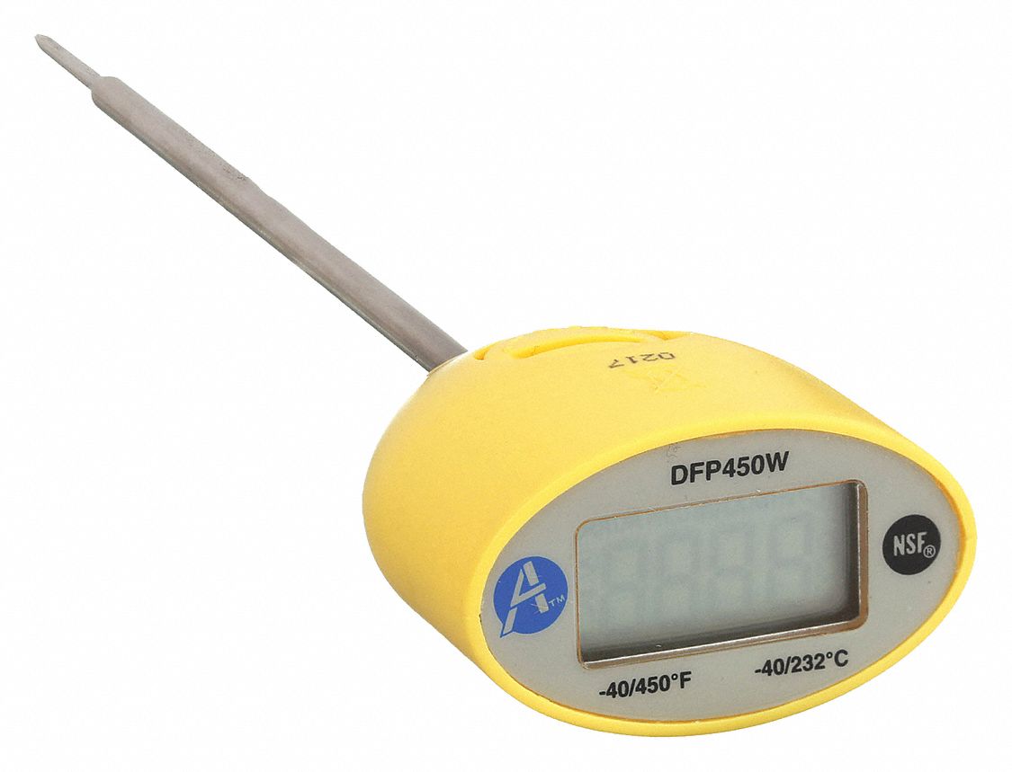 Cooper-Atkins DFP450W Waterproof digital thermometer with reduced tip and  temperature alarm.