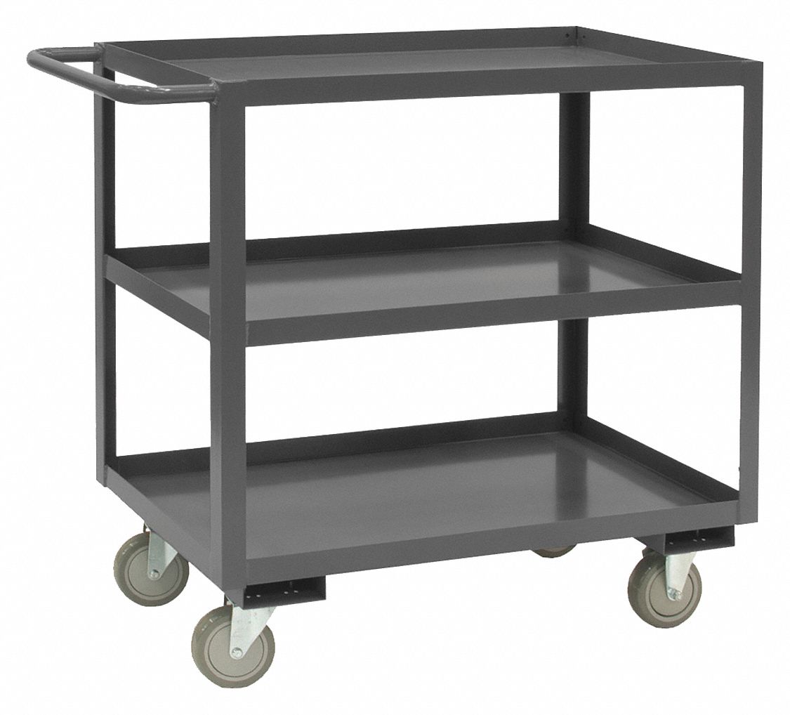 1 200 Lb Load Capacity 32 In X 18 In Utility Cart With Lipped Metal   4DKR7 AS01