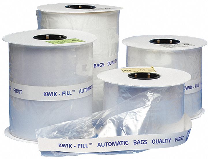 OPEN POLY BAG, 2.8 MIL THICK, 10 IN W, 15 IN L, CLEAR, ROLL, 500 PK