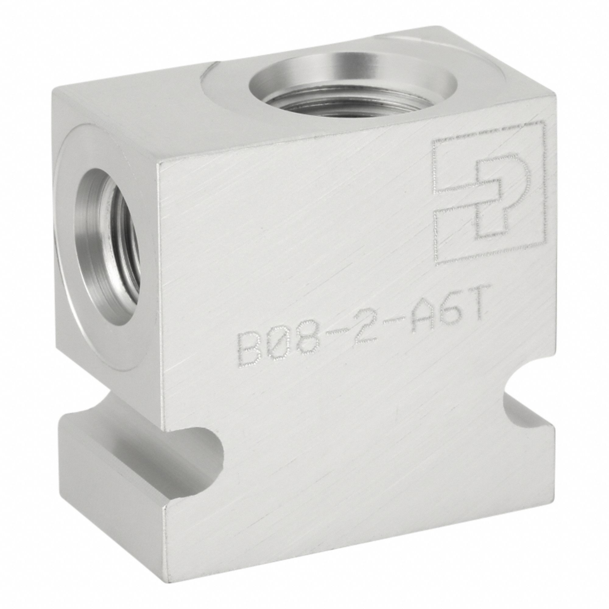 Hydraulic Cartridge Valve Base: Aluminum, Two Positions, C08-2 Valve Cavity Size, Female