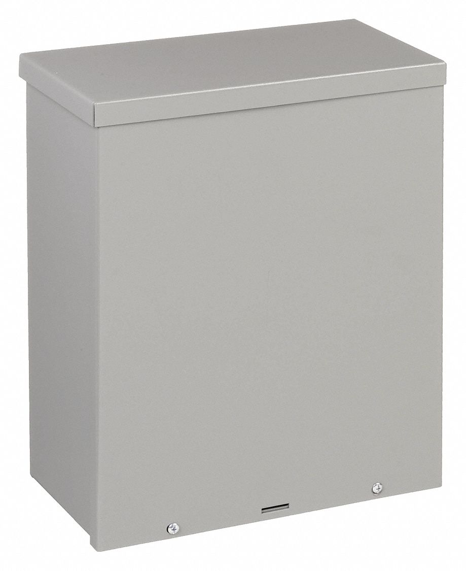 Enclosure: Steel, 15 in x 12 in x 6 in, 3R, Solid Cover, Screw On, Included, Painted