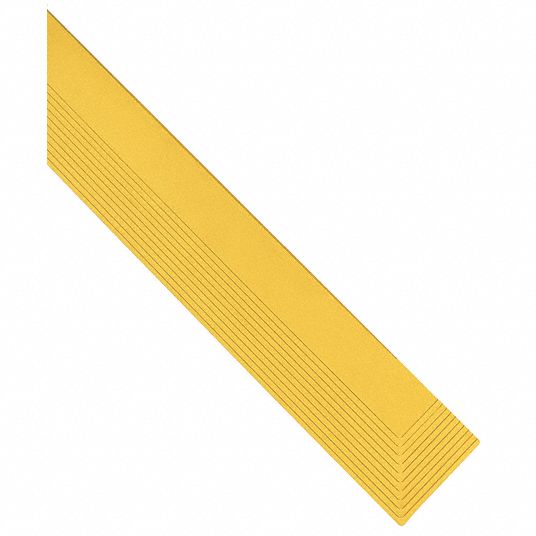 WEARWELL Ramp Edge Ramp Edge, 3 in x 39 in, WEARWELL 24/Seven®, Ribbed, Yellow, Natural Rubber