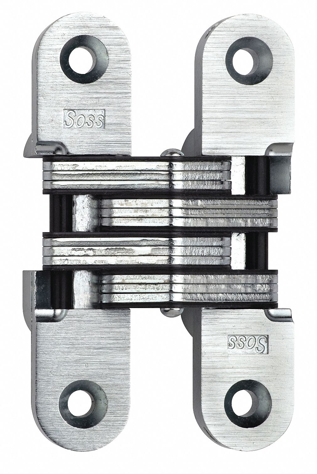 SOSS Concealed Hinge with Satin Chrome Finish, Full Mortise Mounting for 11/8" Door Thickness