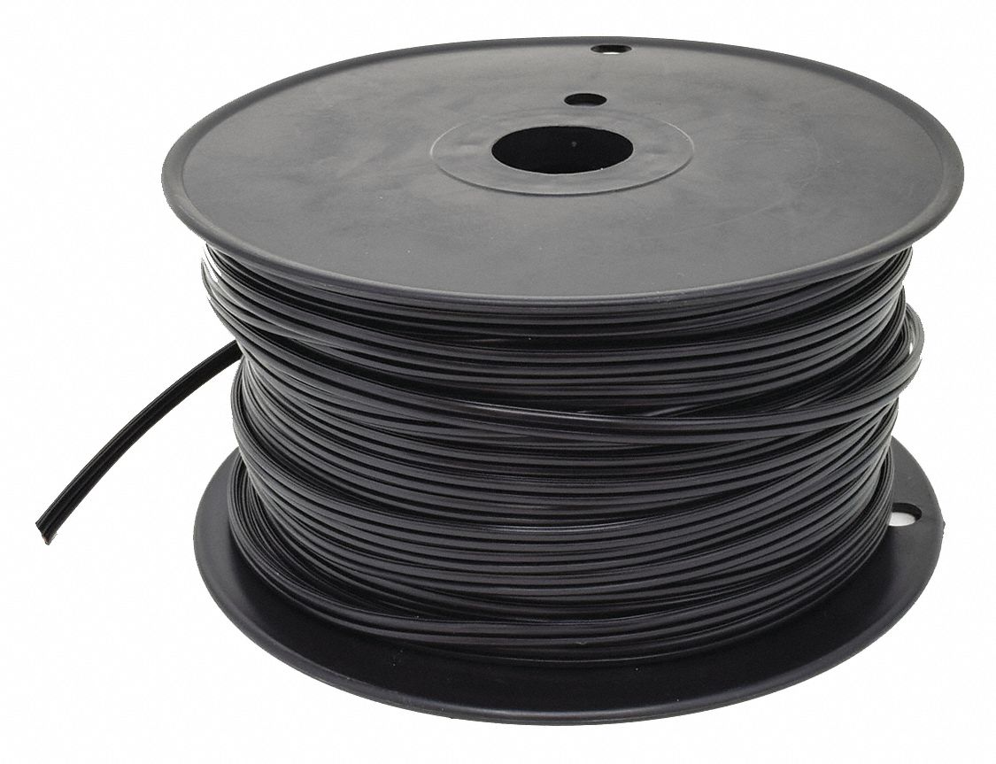 LAMP CORD, SPT-1, 18 AWG WIRE SIZE, 2 CONDUCTORS, BLACK, 250 FT L