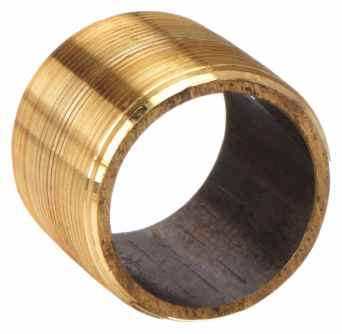 NIPPLE: RED BRASS, 1¼ IN NOMINAL PIPE SIZE, 1⅜ IN L, FULLY THREADED, SCHEDULE 80