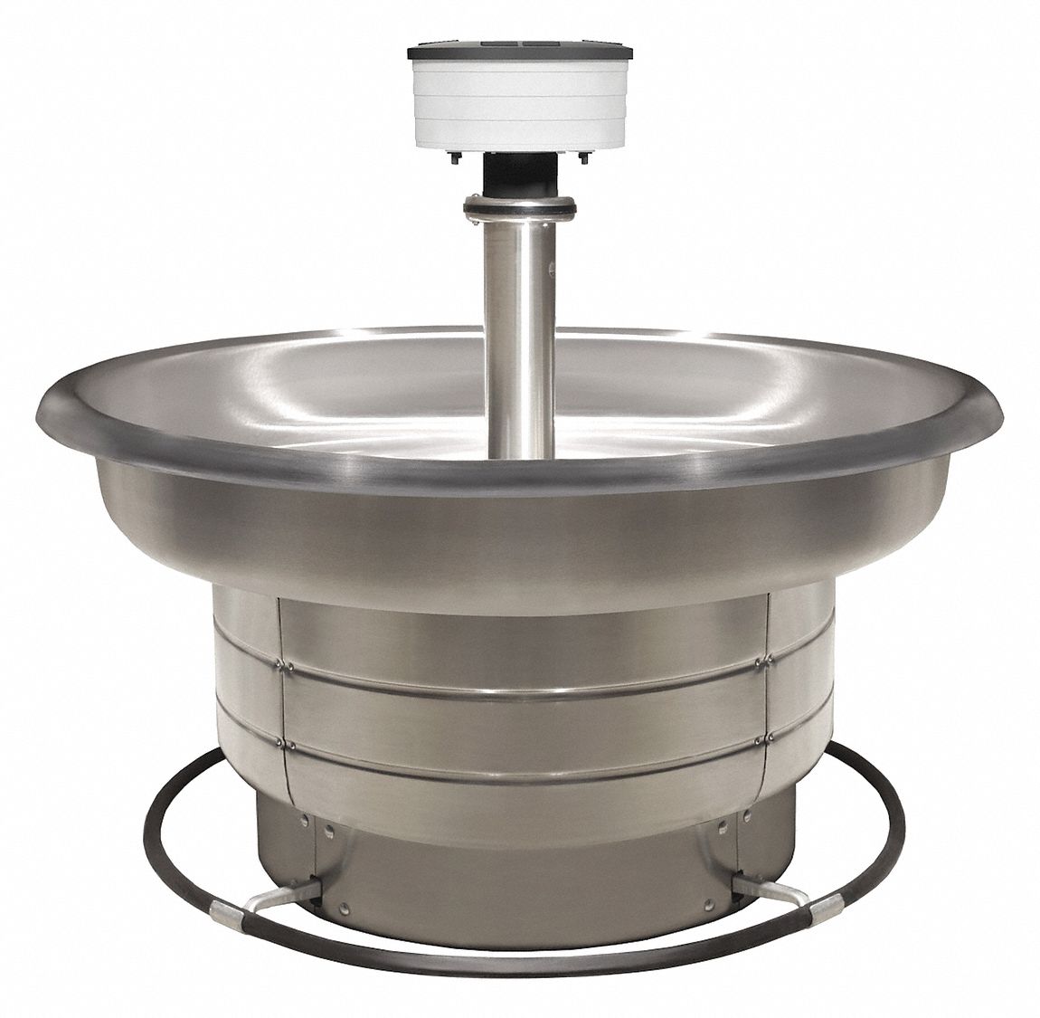 BRADLEY Wash Fountain: Silver, Stainless Steel, Circular, 54 in Overall Wd, 8 Stations