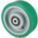 POLYURETHANE TREAD ON IRON CORE WHEEL, 6 IN WHEEL DIAMETER, 2 IN WHEEL W, GREEN, FIRM